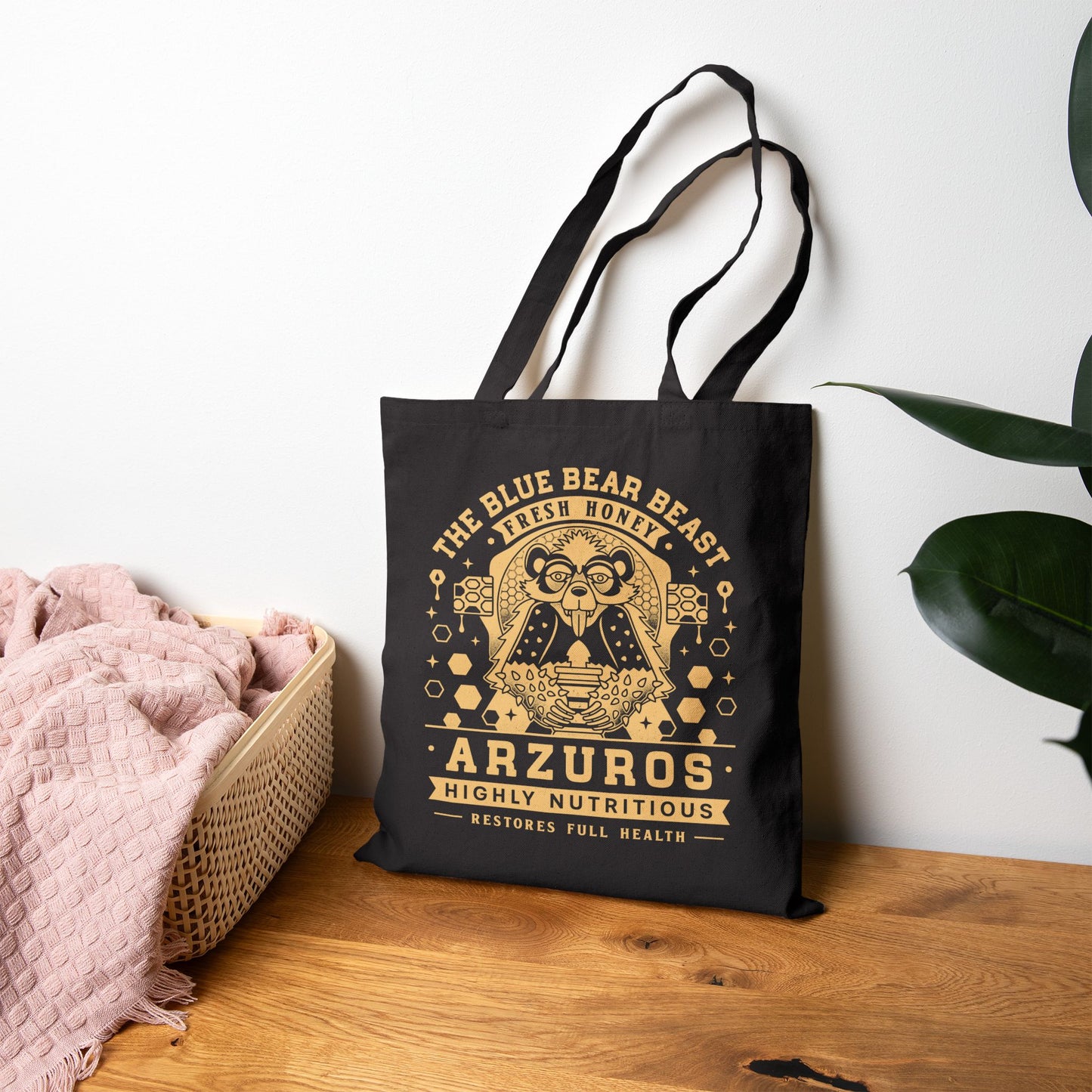 Arzuros Honey Vintage Crest Tote Bag