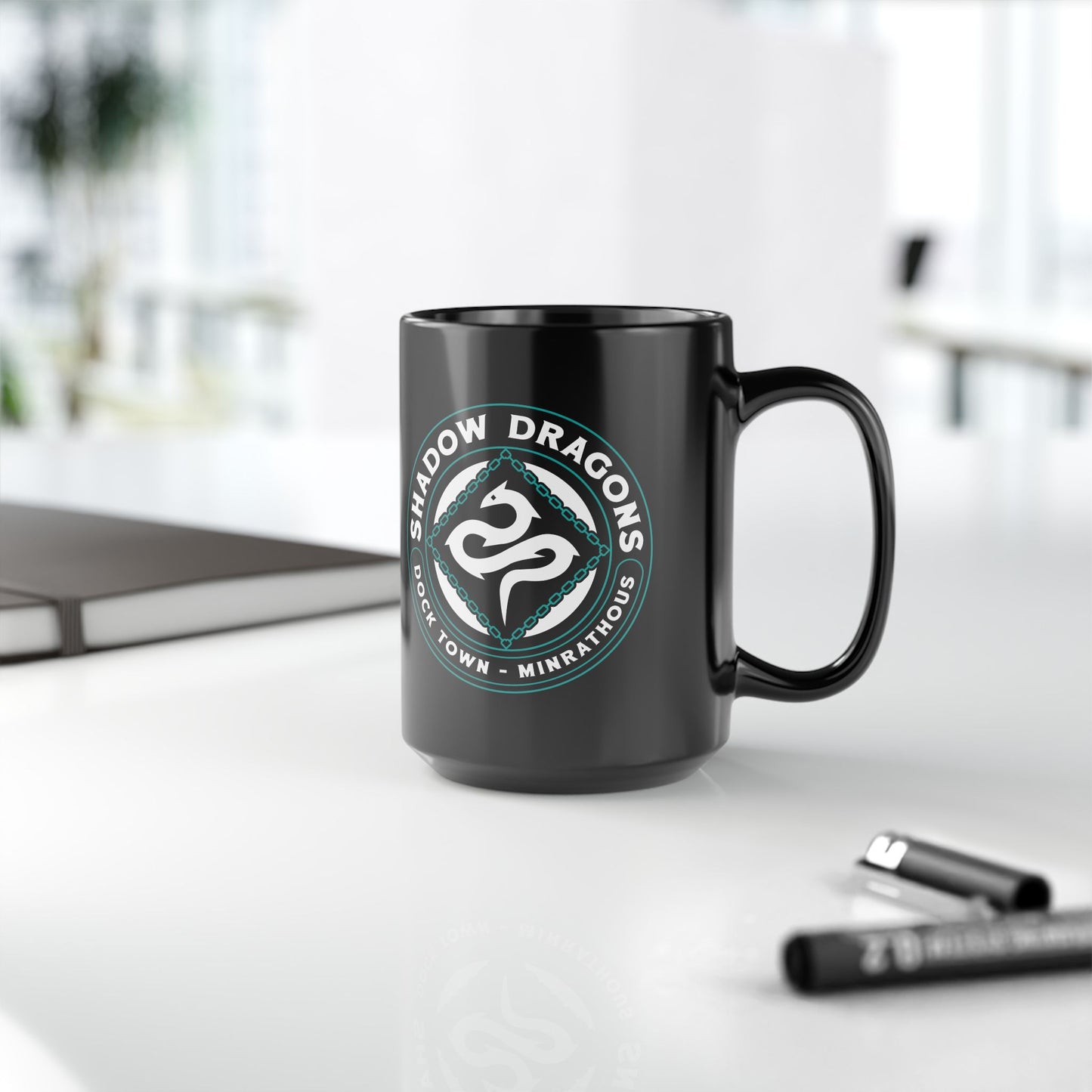 Minrathous Shadow Dragons Emblem Black Mug