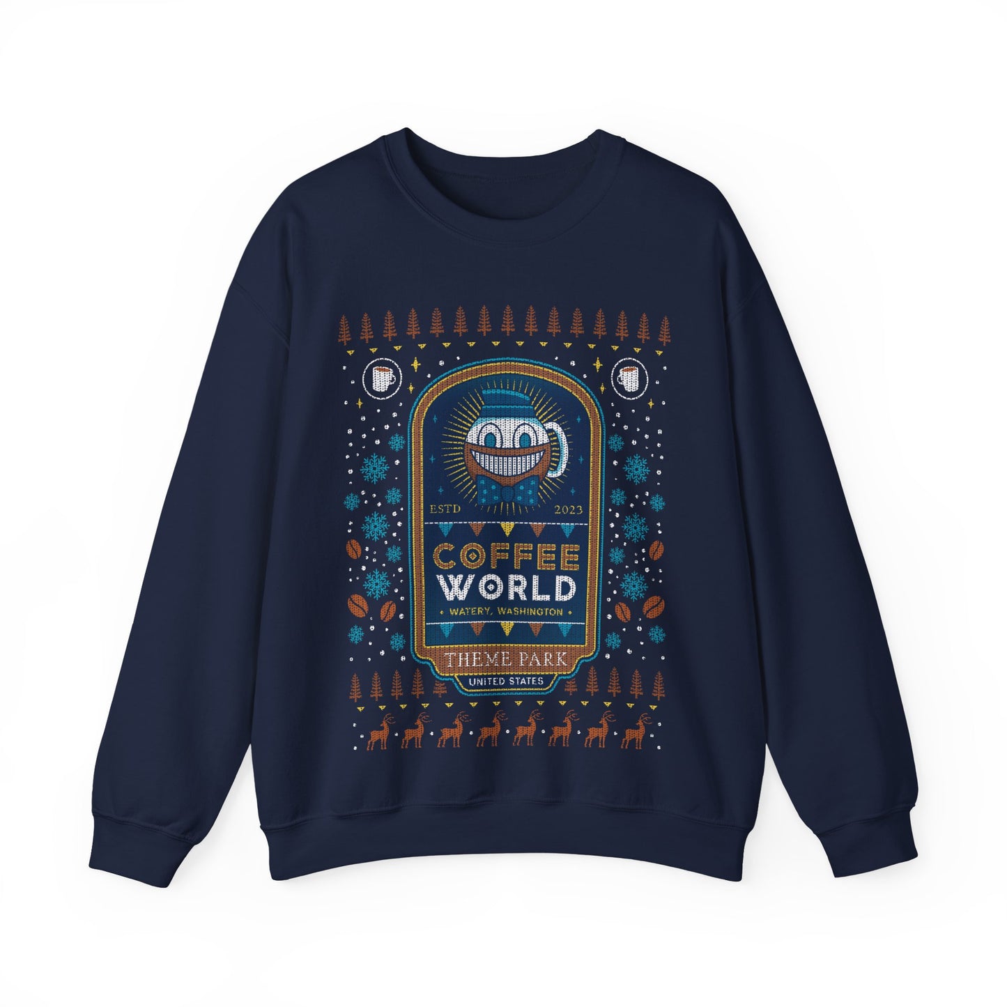 Watery Coffee World Ugly Sweater Unisex Crewneck Sweatshirt