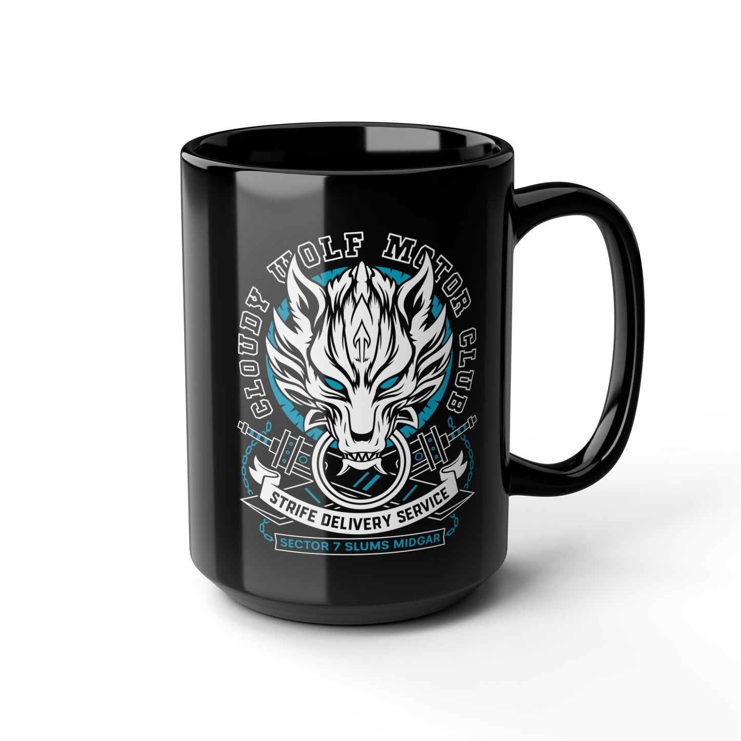 Cloudy Wolf Midgar Motor Black Mug