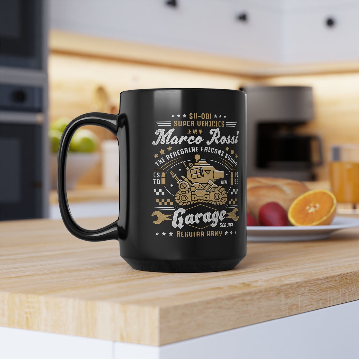 Peregrine Falcons Squad Garage Black Mug