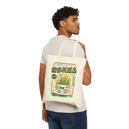 Ramuramu Valley Green Tea Cotton Canvas Tote Bag