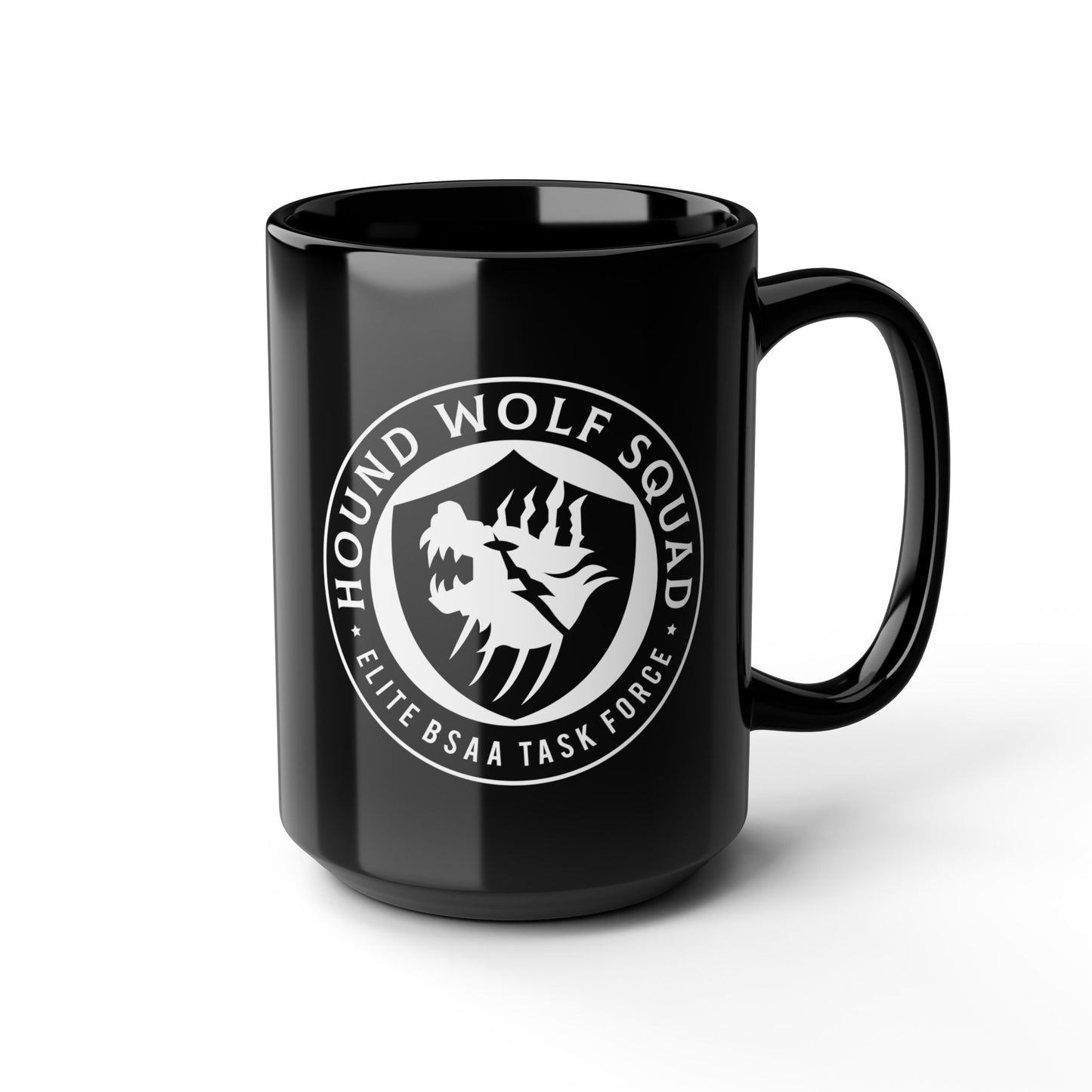 Hound Wolf Squad Crest Black Mug