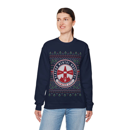 Beacon Mental Hospital Ugly Sweater Crewneck Sweatshirt