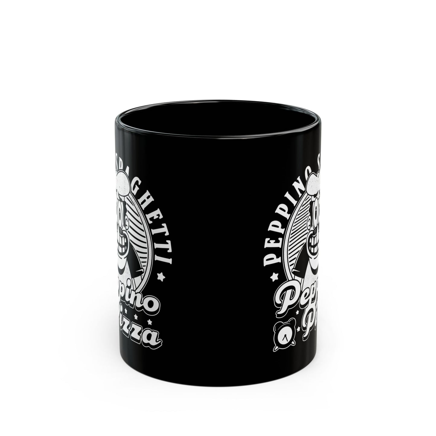 Peppino Pizza Crest Black Mug
