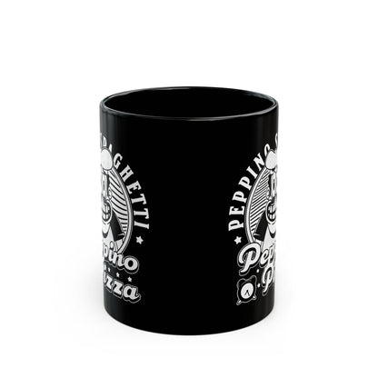 Peppino Pizza Crest Black Mug