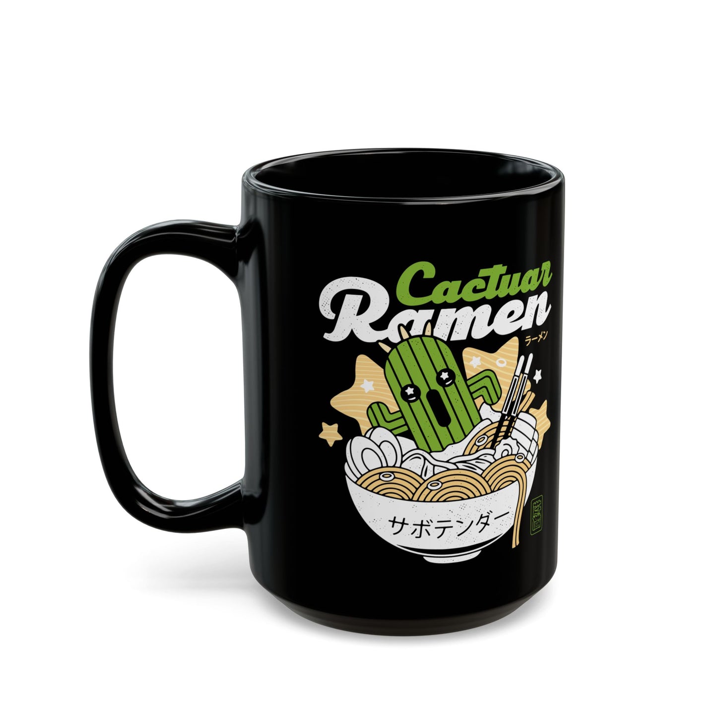 Cactuar Ramen Aesthetic Black Mug