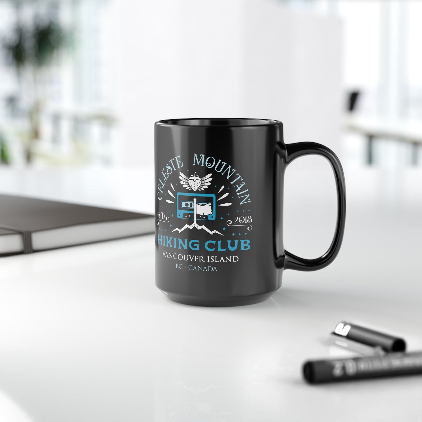 Celeste Mountain Hiking Club Black Mug