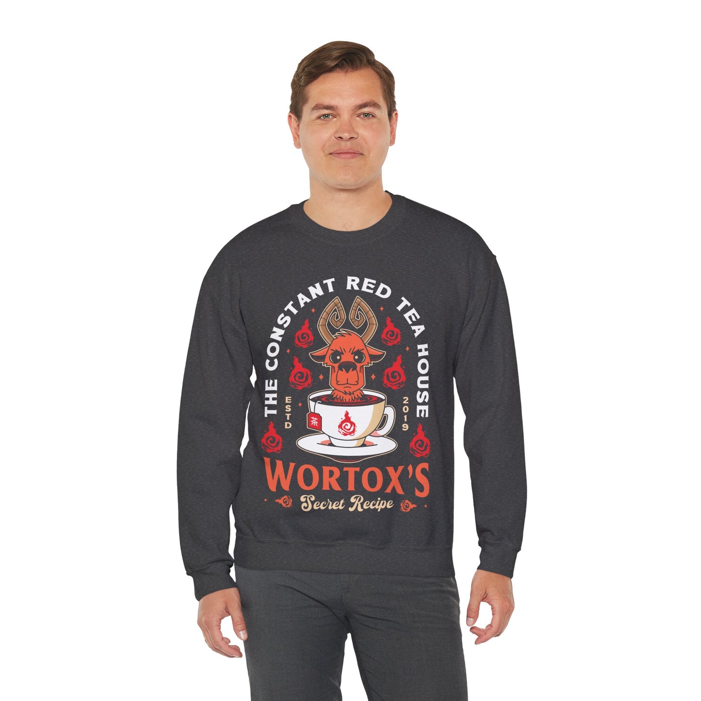 Wortox Red Tea Emblem Crewneck Sweatshirt