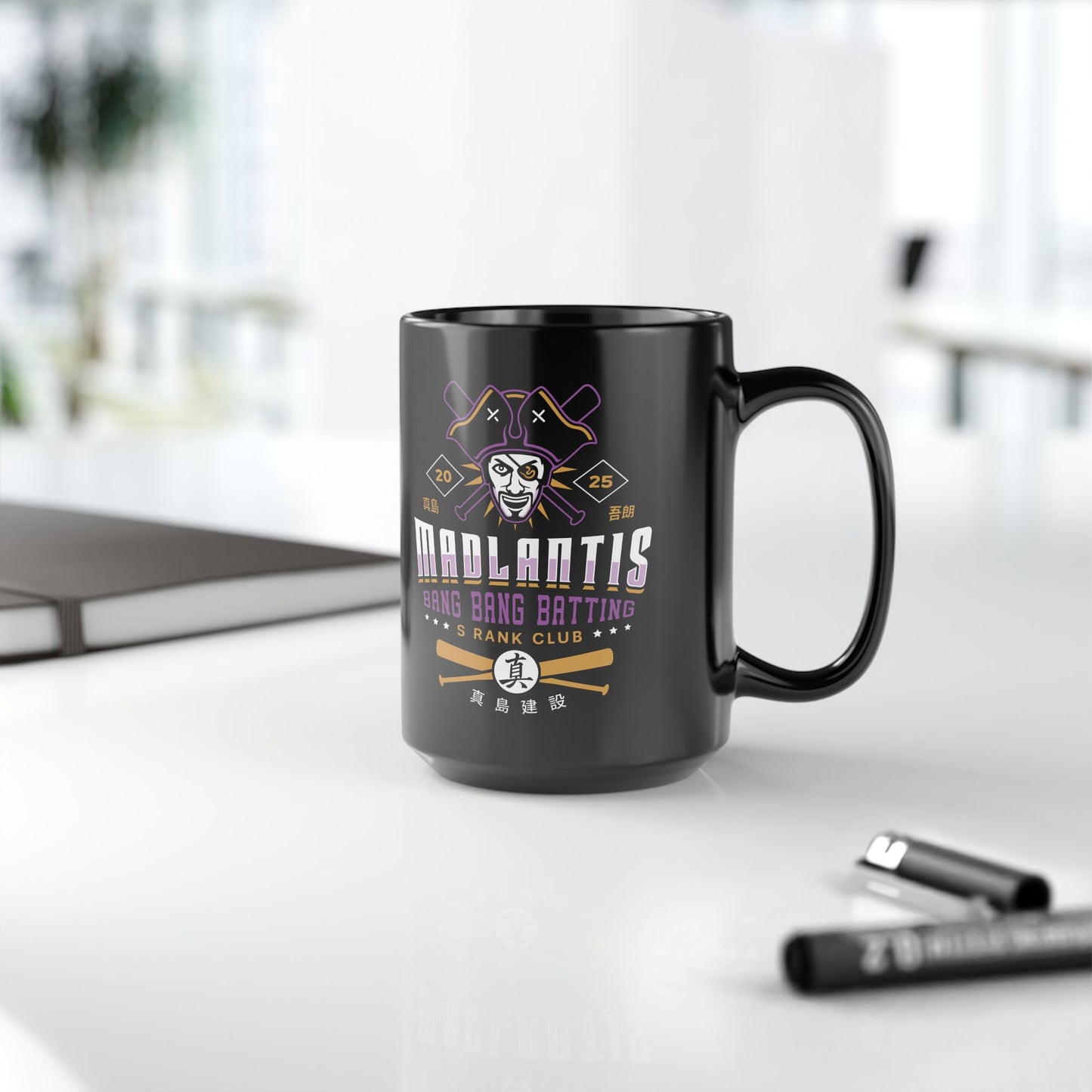 Madlantis Batting Emblem Black Mug