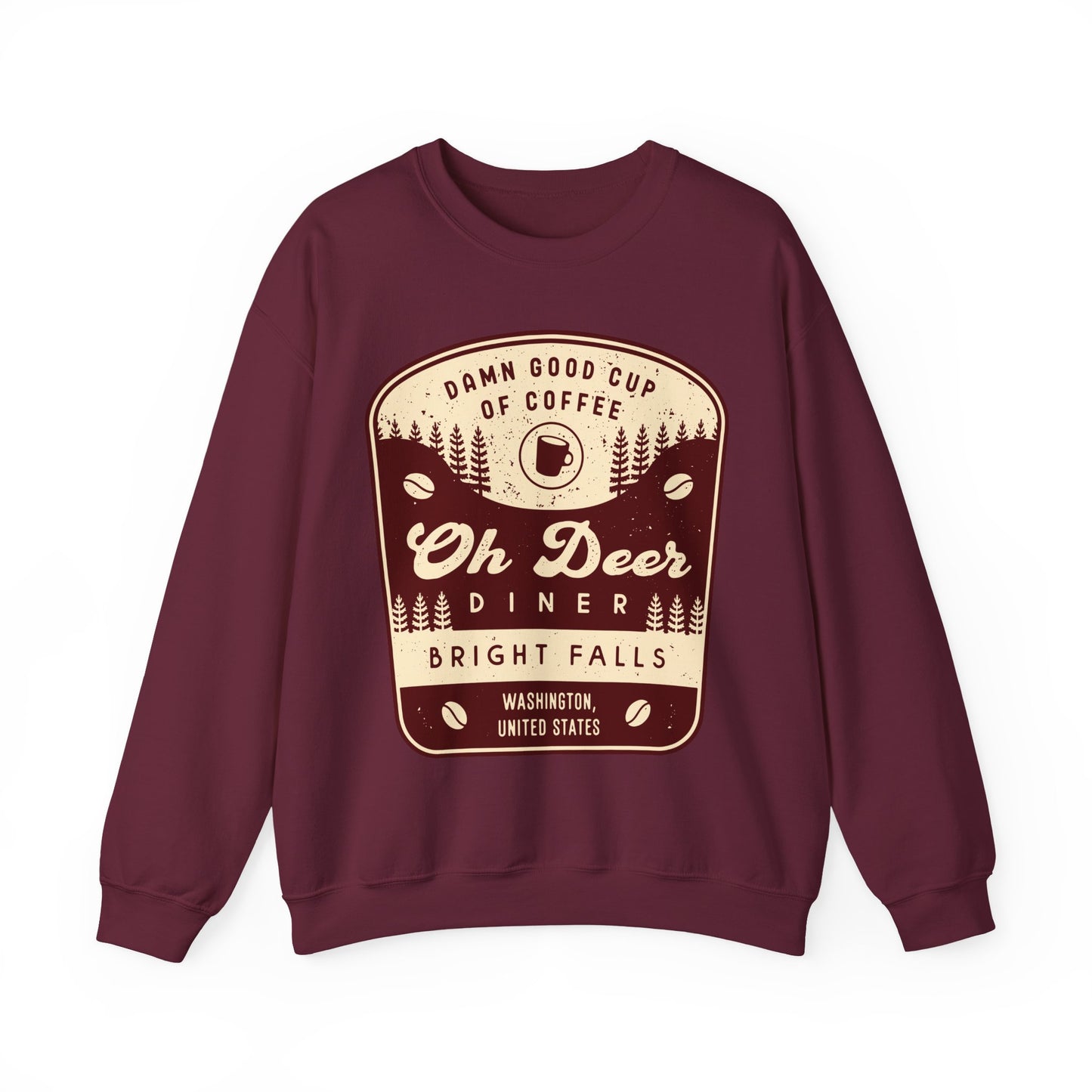 Oh Deer Diner Emblem Unisex Crewneck Sweatshirt