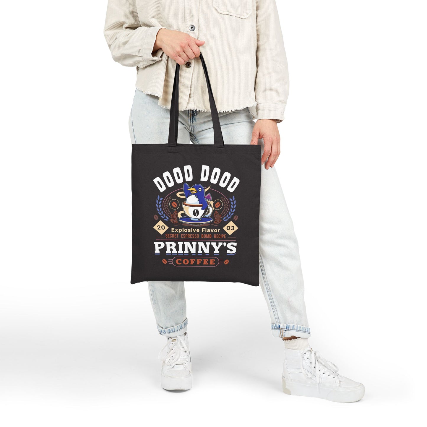 Prinny Dood Coffee Emblem Canvas Tote Bag