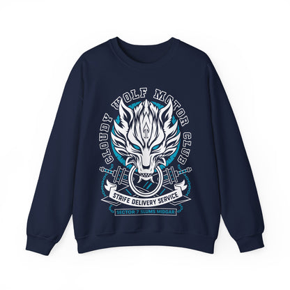 Cloudy Wolf Midgar Motor Crewneck Sweatshirt