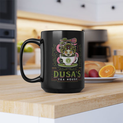 Dusa Green Tea Emblem Black Mug