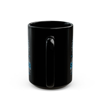 Cabin Coins Stamp Club Emblem Black Mug