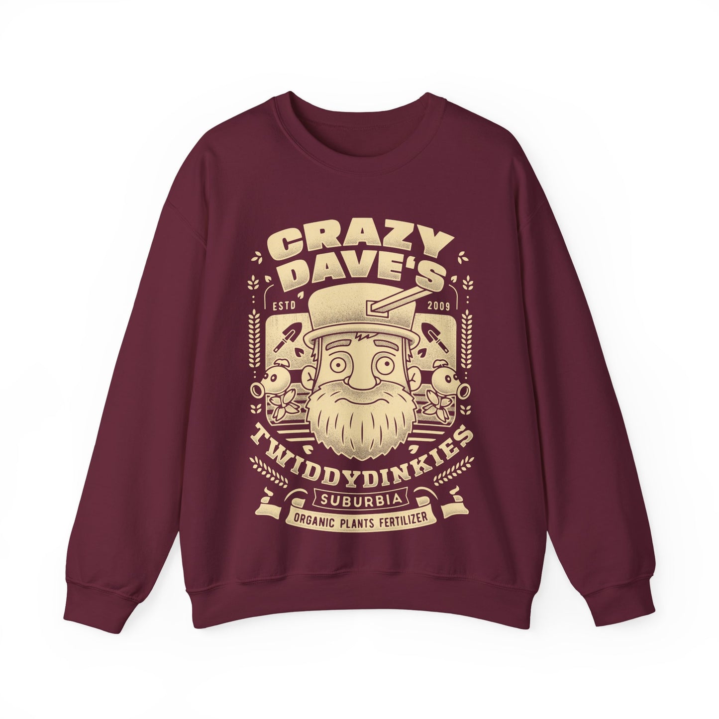 Crazy Dave Emblem Grunge Crewneck Sweatshirt