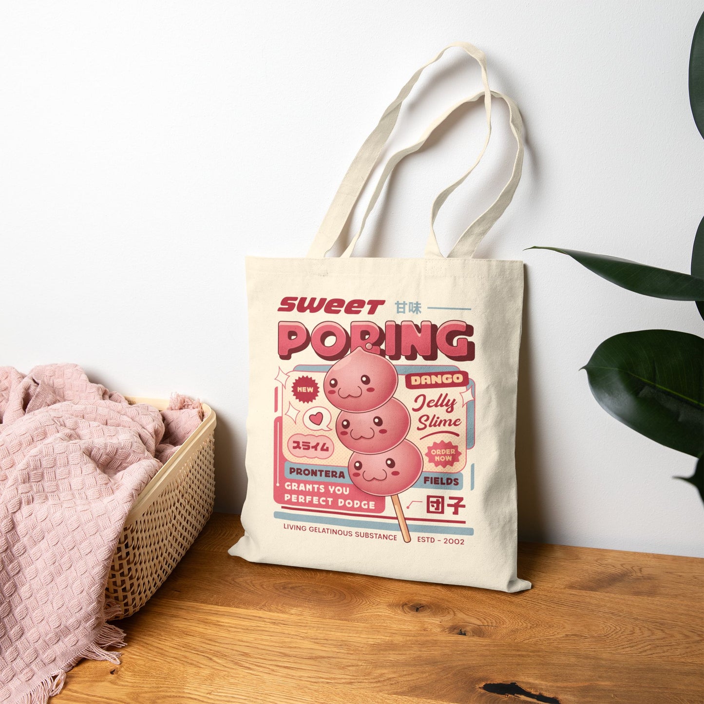 Poring Dango Cotton Canvas Tote Bag