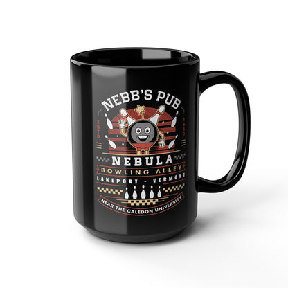 Nebb Bowling Mascot Emblem Black Mug