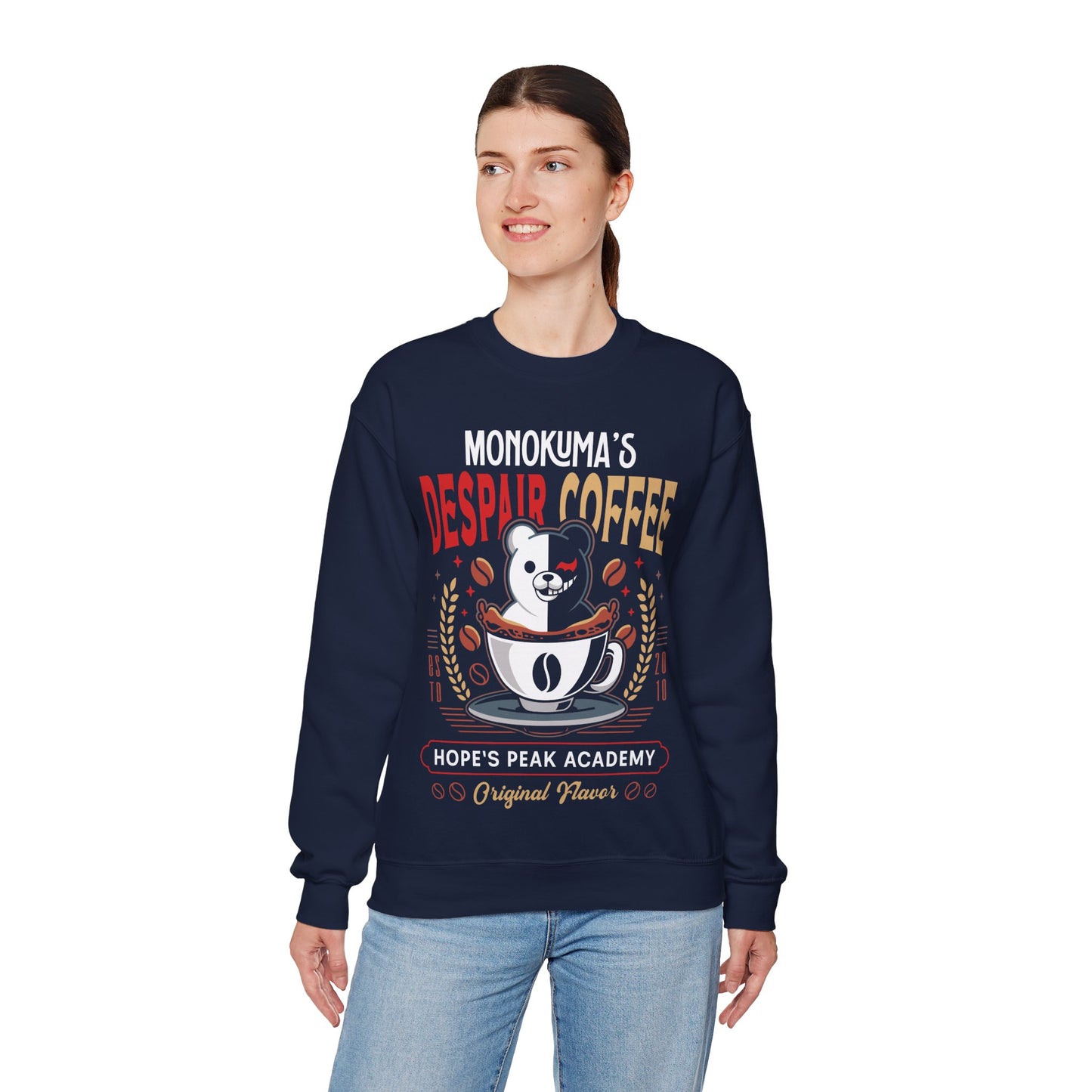 Hopes Peak Academy Coffee Crest Crewneck Sweatshirt