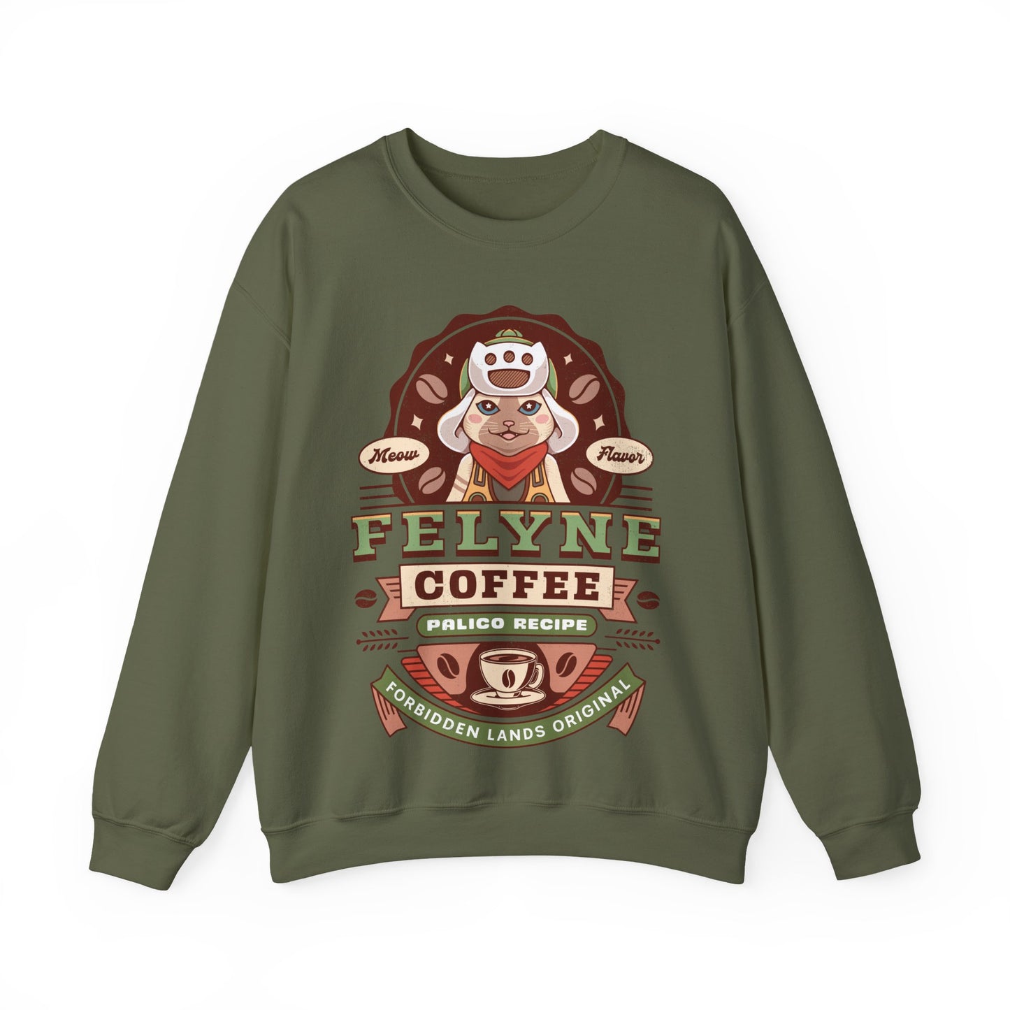 Felyne Palico Coffee Vintage Unisex Crewneck Sweatshirt