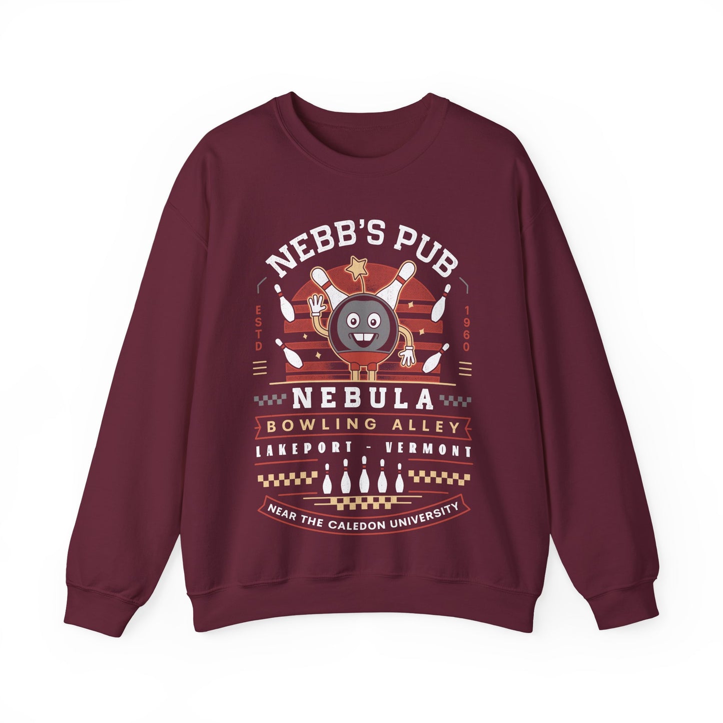 Nebb Bowling Mascot Emblem Crewneck Sweatshirt