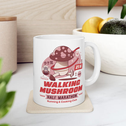 Walking Mushroom Marathon Ceramic Mug