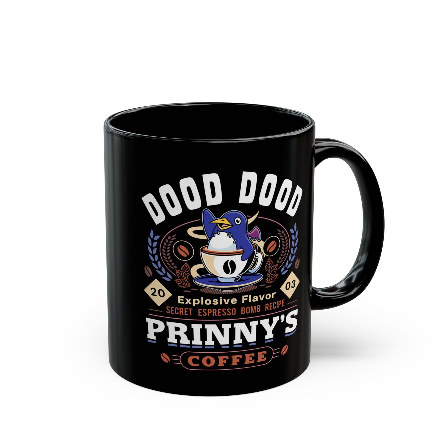 Prinny Dood Coffee Emblem Black Mug