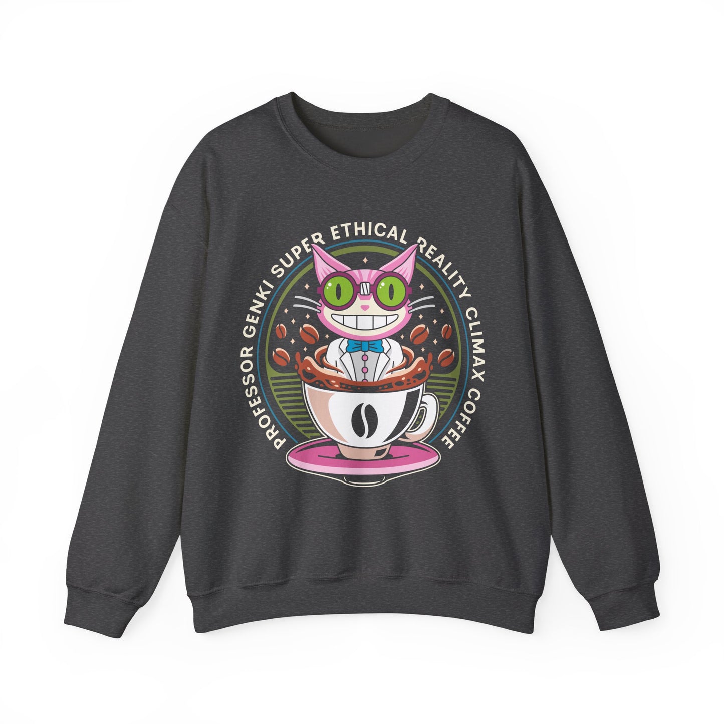 Steelport Cat Coffee Emblem Crewneck Sweatshirt