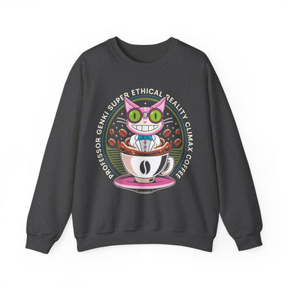 Steelport Cat Coffee Emblem Crewneck Sweatshirt