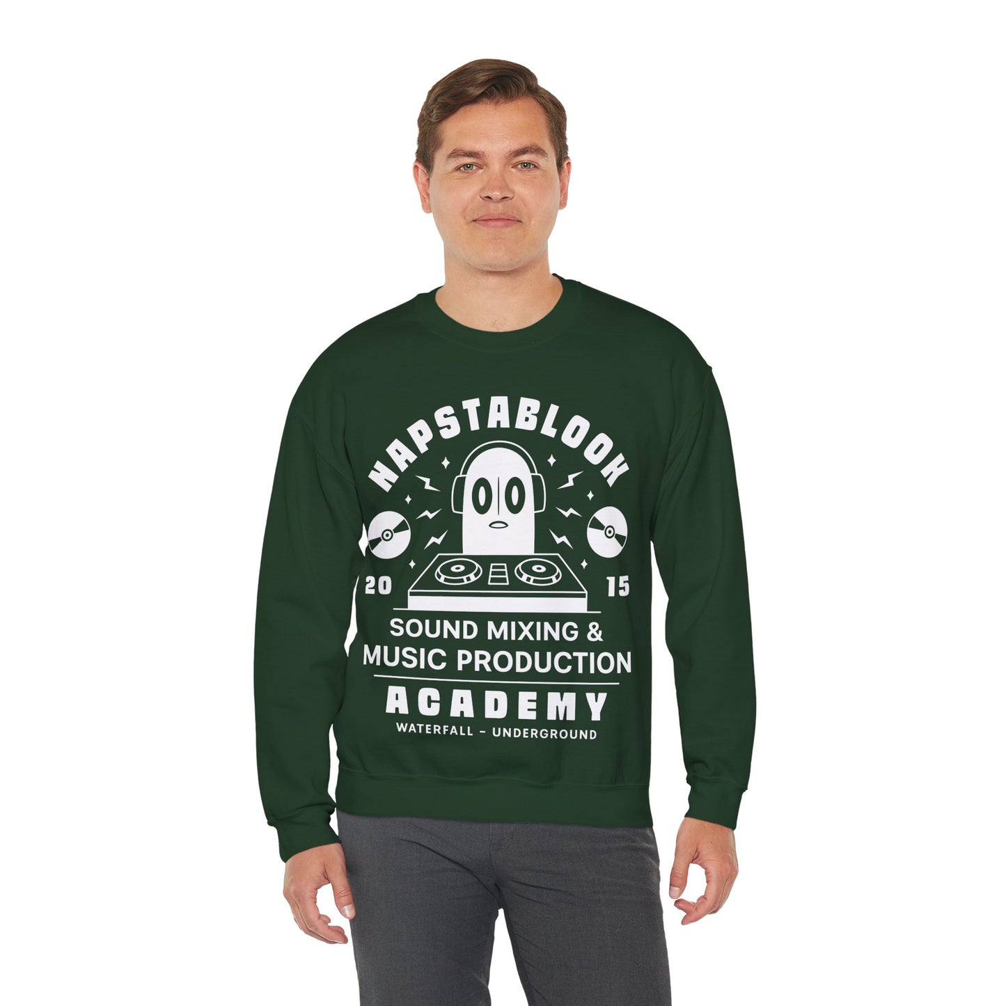 Napstablook Sound Mixing Emblem Unisex Crewneck Sweatshirt