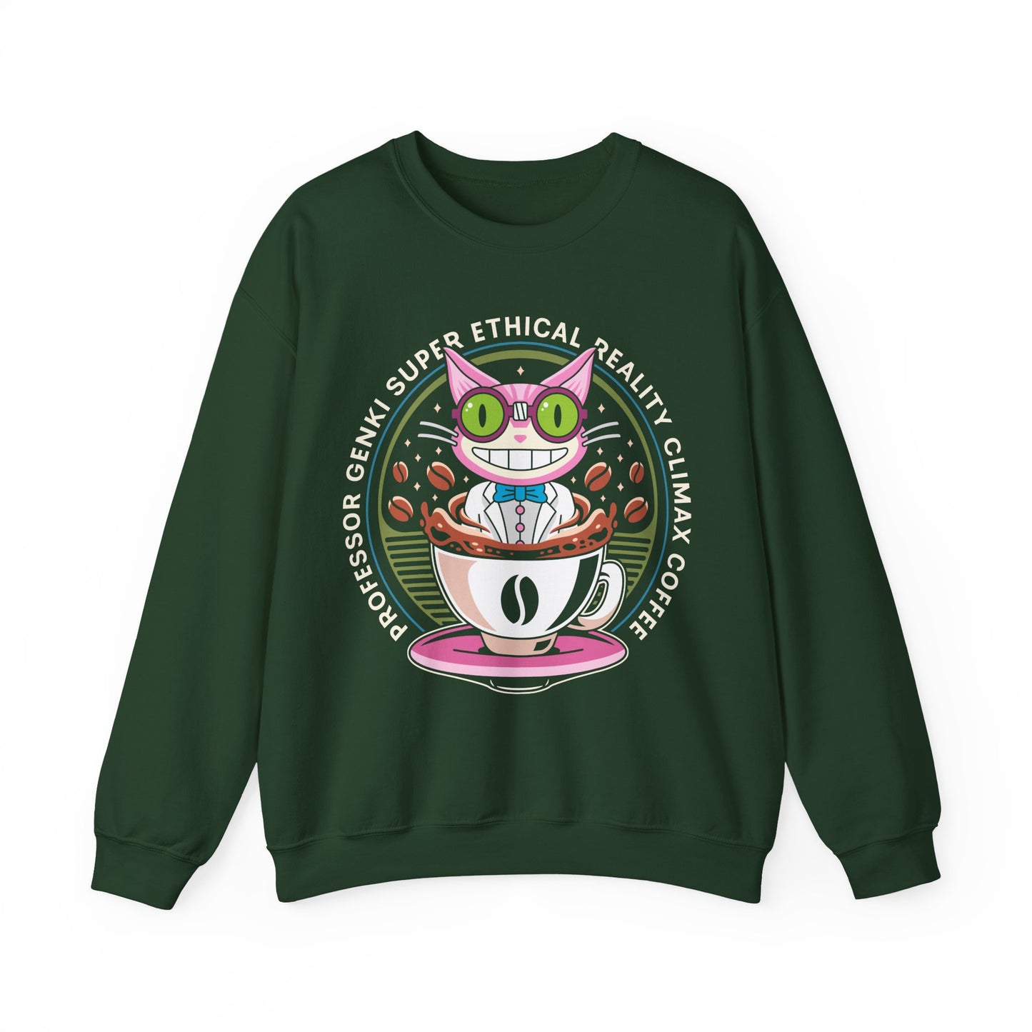 Steelport Cat Coffee Emblem Crewneck Sweatshirt