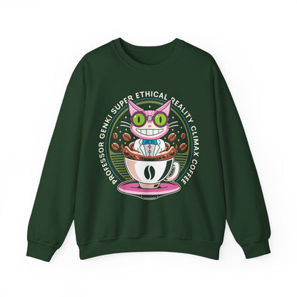 Steelport Cat Coffee Emblem Crewneck Sweatshirt