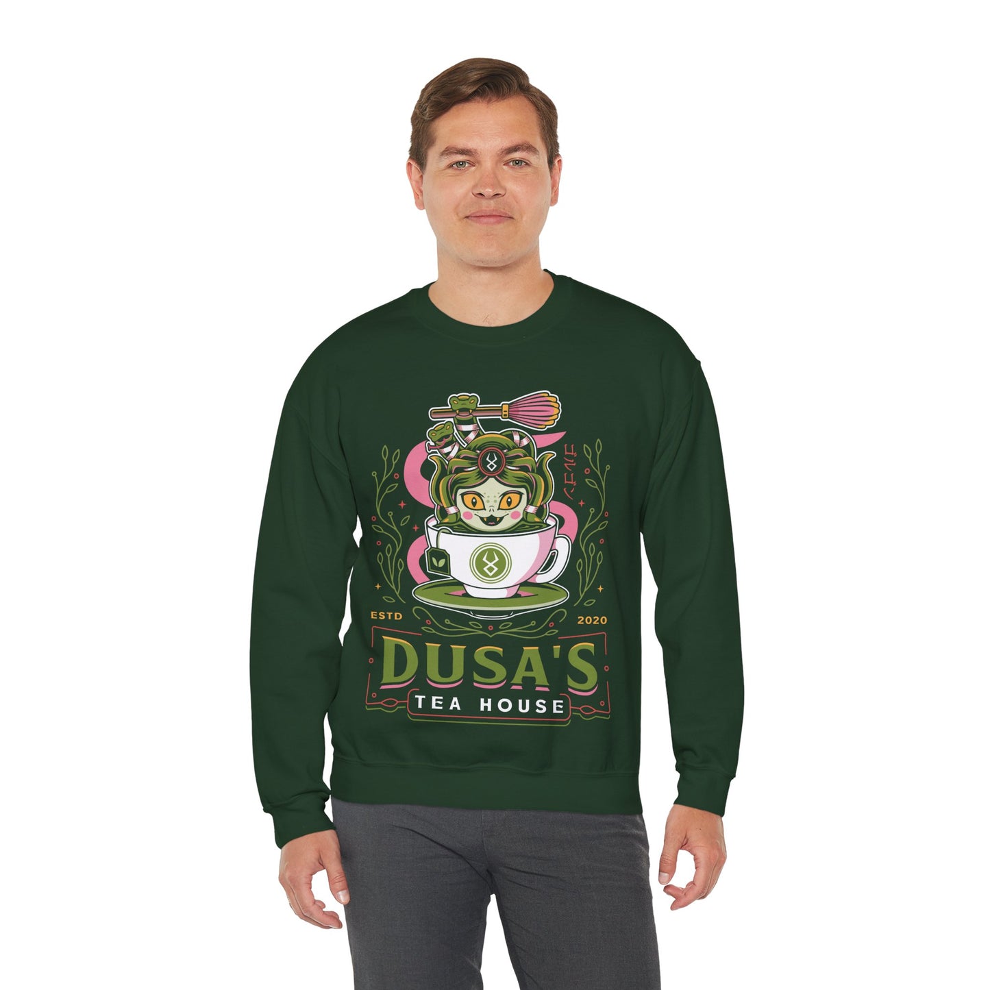 Dusa Green Tea Emblem Crewneck Sweatshirt