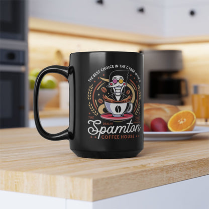 Spamton Coffee Emblem Black Mug