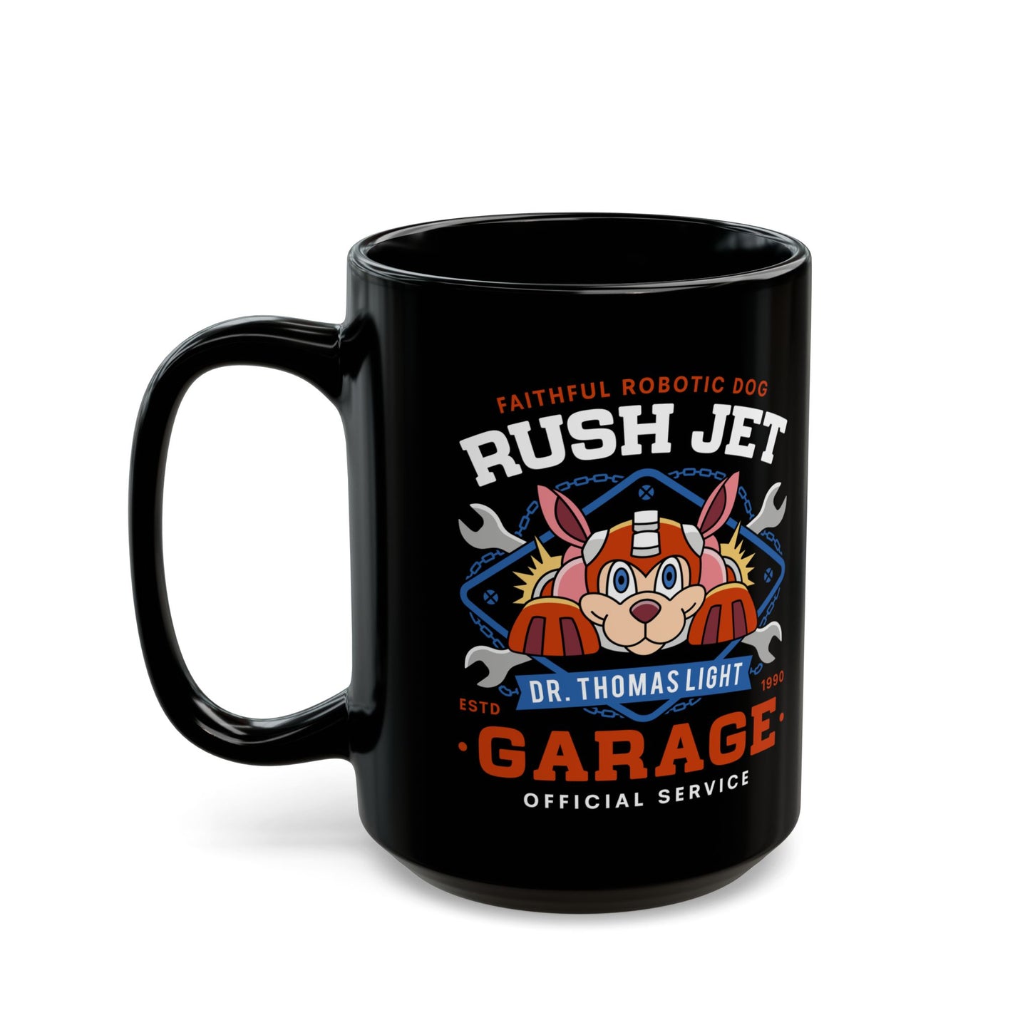 Dr Thomas Light Garage Black Mug