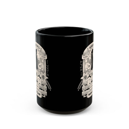 Aerith And Flowers Black Mug