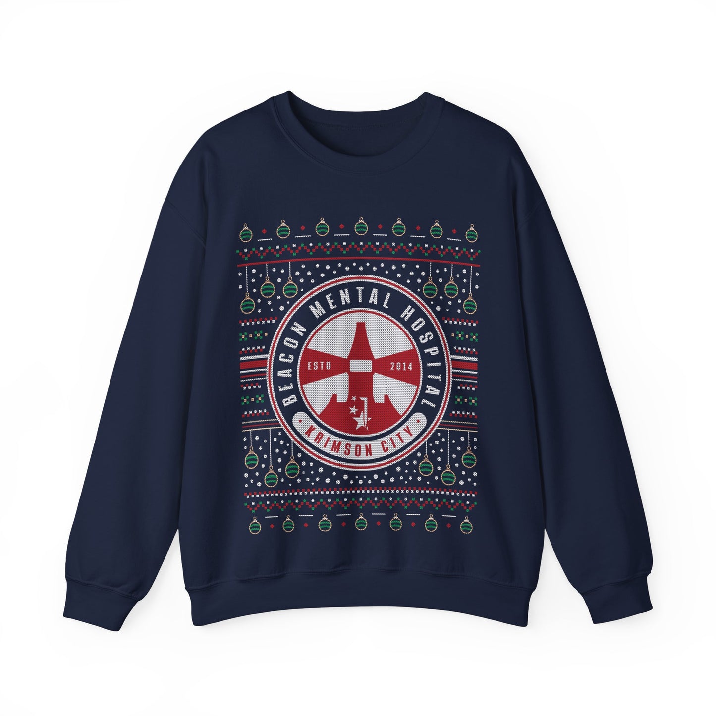 Beacon Mental Hospital Ugly Sweater Crewneck Sweatshirt