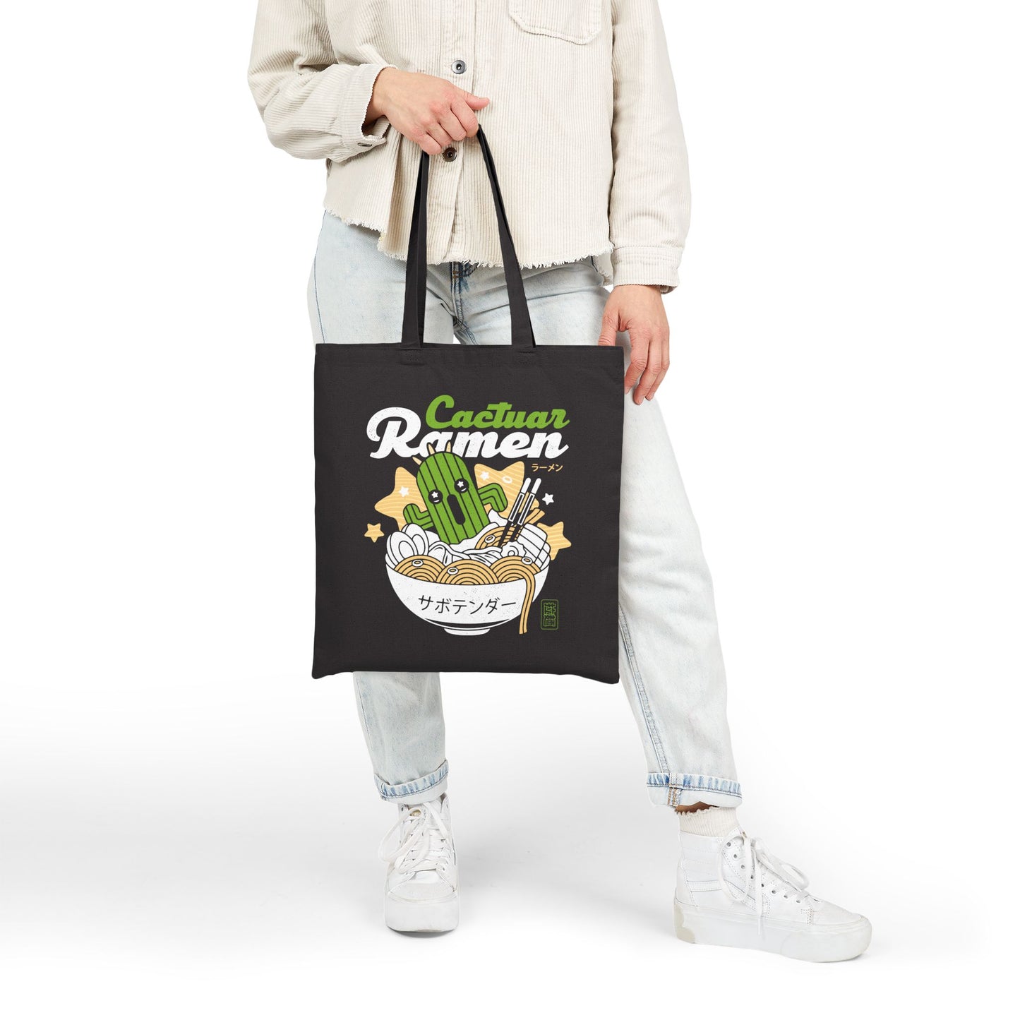 Cactuar Ramen Aesthetic Cotton Canvas Tote Bag