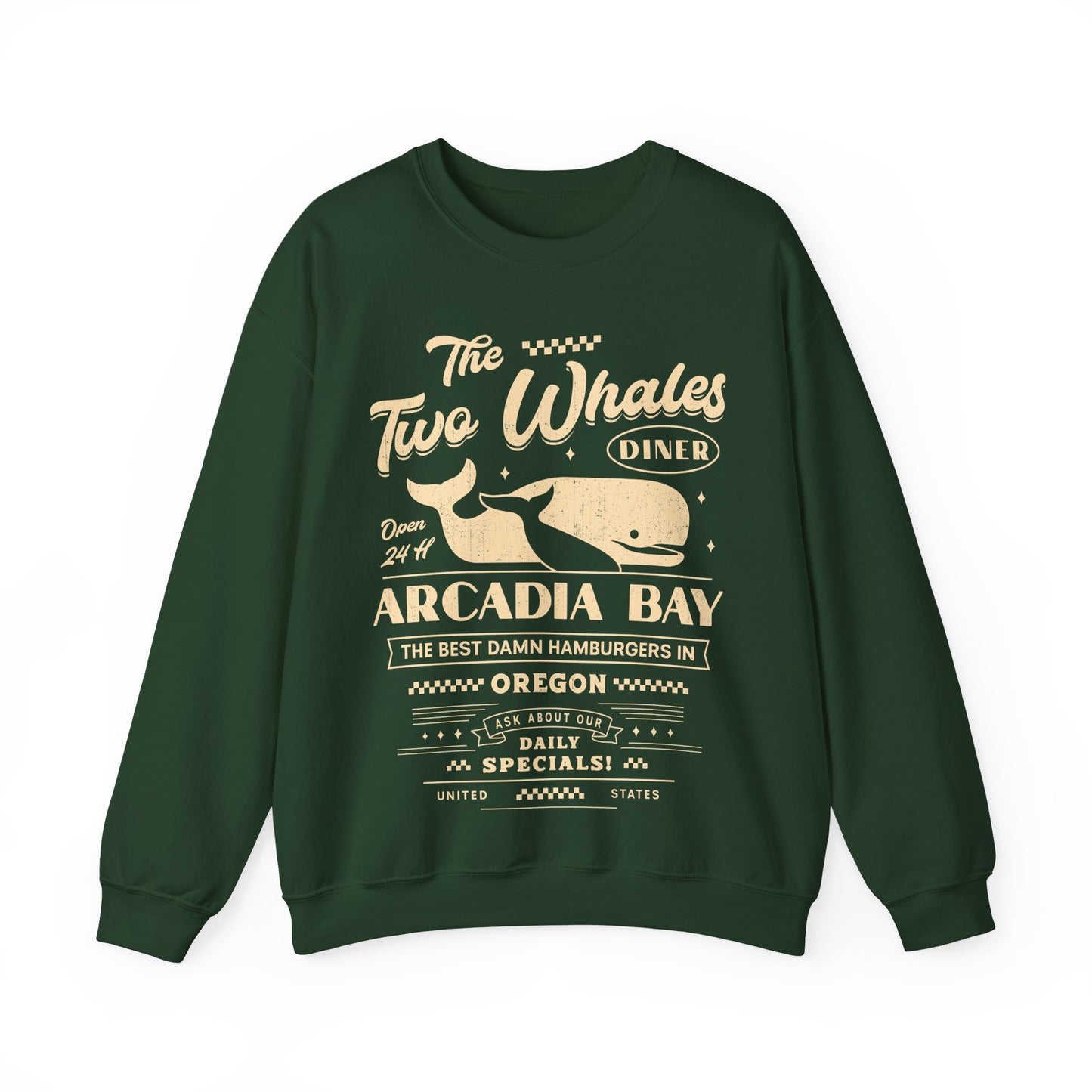 The Two Whales Diner Emblem Unisex Crewneck Sweatshirt