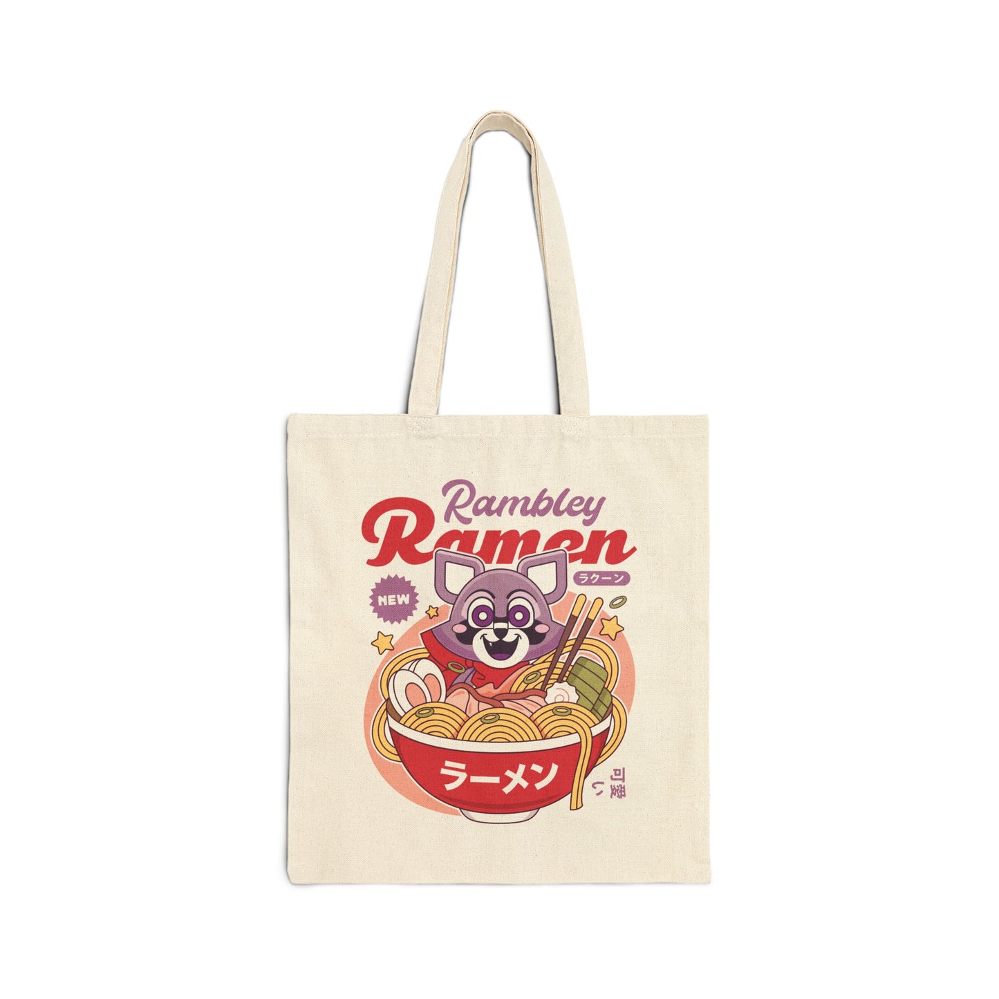 Rambley The Raccoon Ramen Canvas Tote Bag