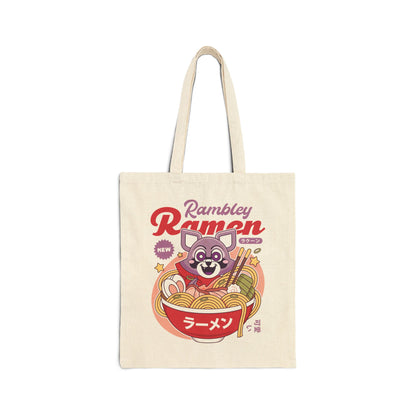 Rambley The Raccoon Ramen Canvas Tote Bag