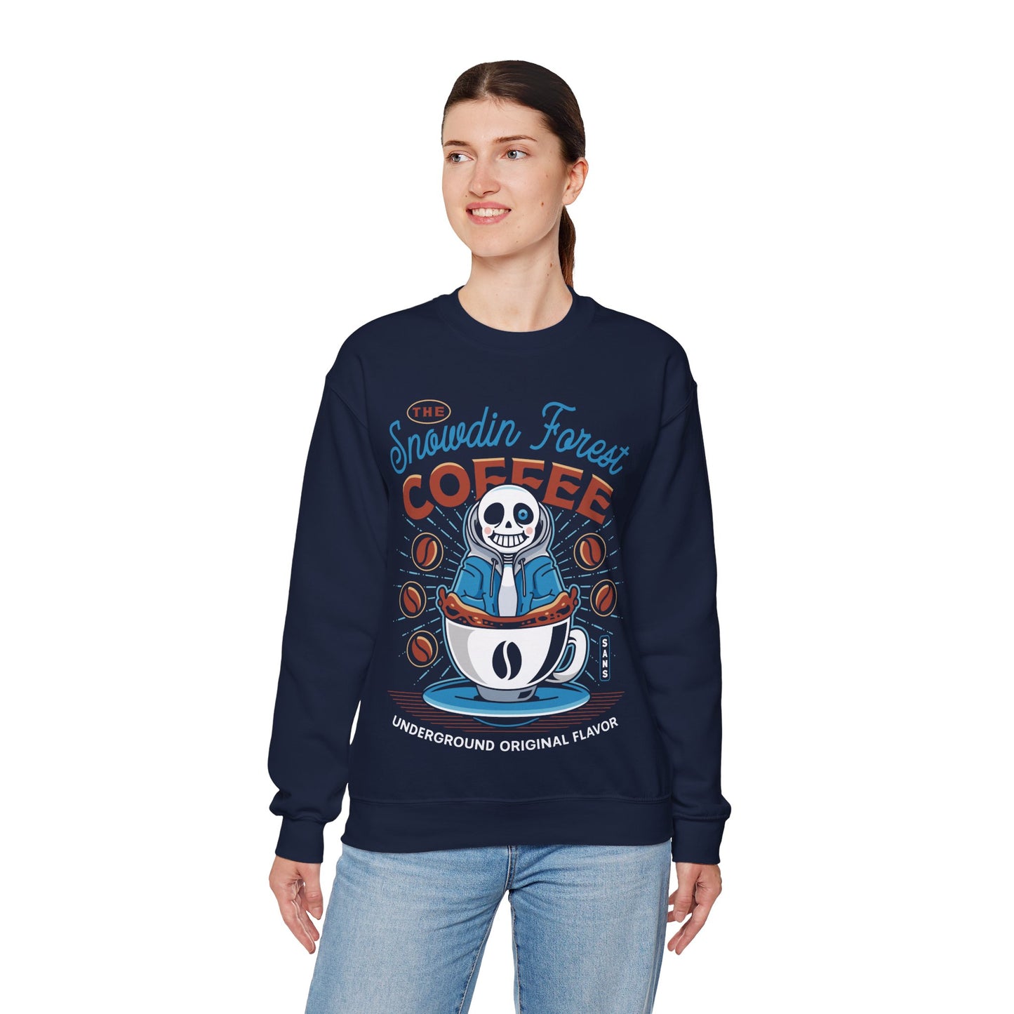Snowdin Forest Coffee Emblem Crewneck Sweatshirt