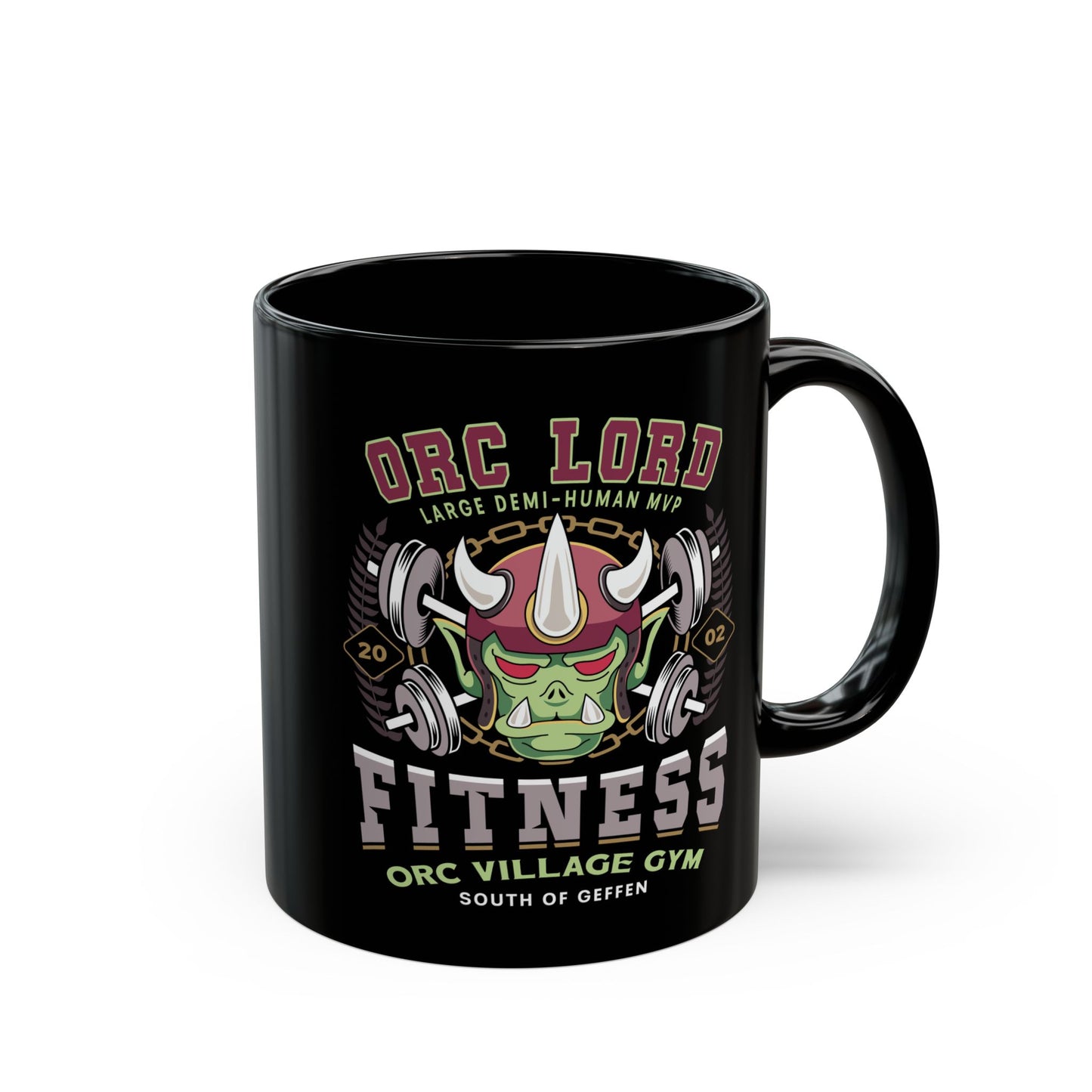 Geffen Orc Village Fitness Black Mug