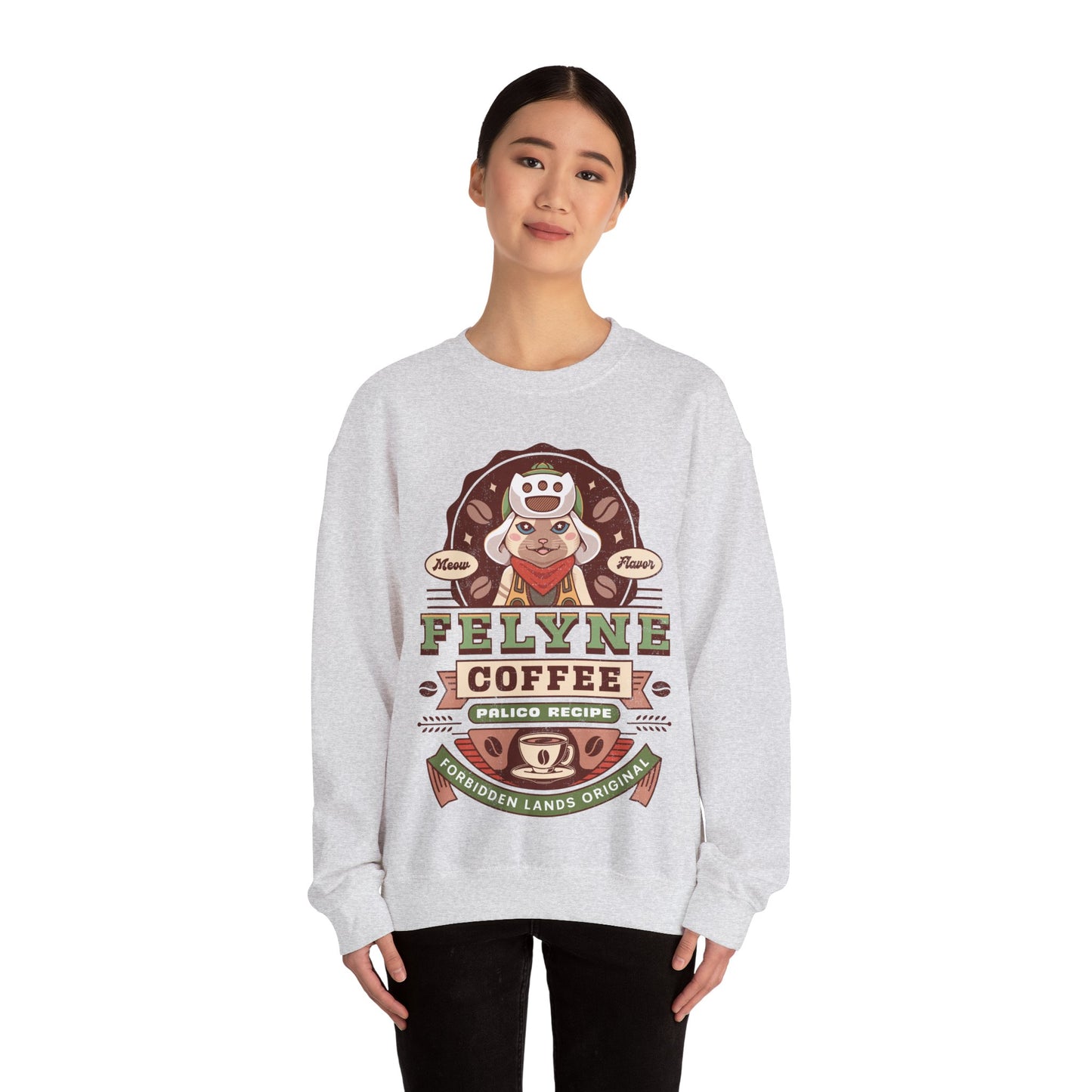 Felyne Palico Coffee Vintage Unisex Crewneck Sweatshirt