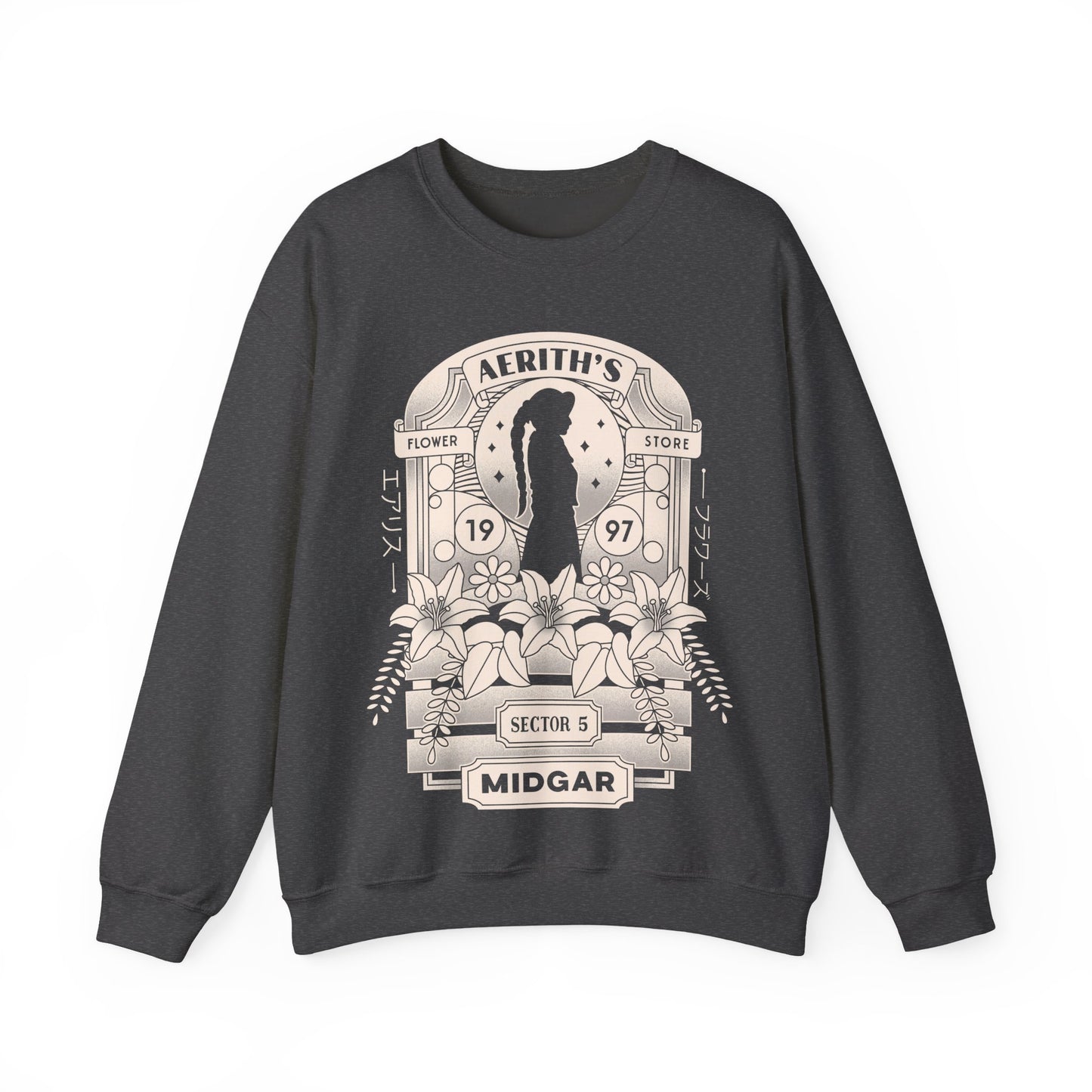 Aerith And Flowers Unisex Crewneck Sweatshirt