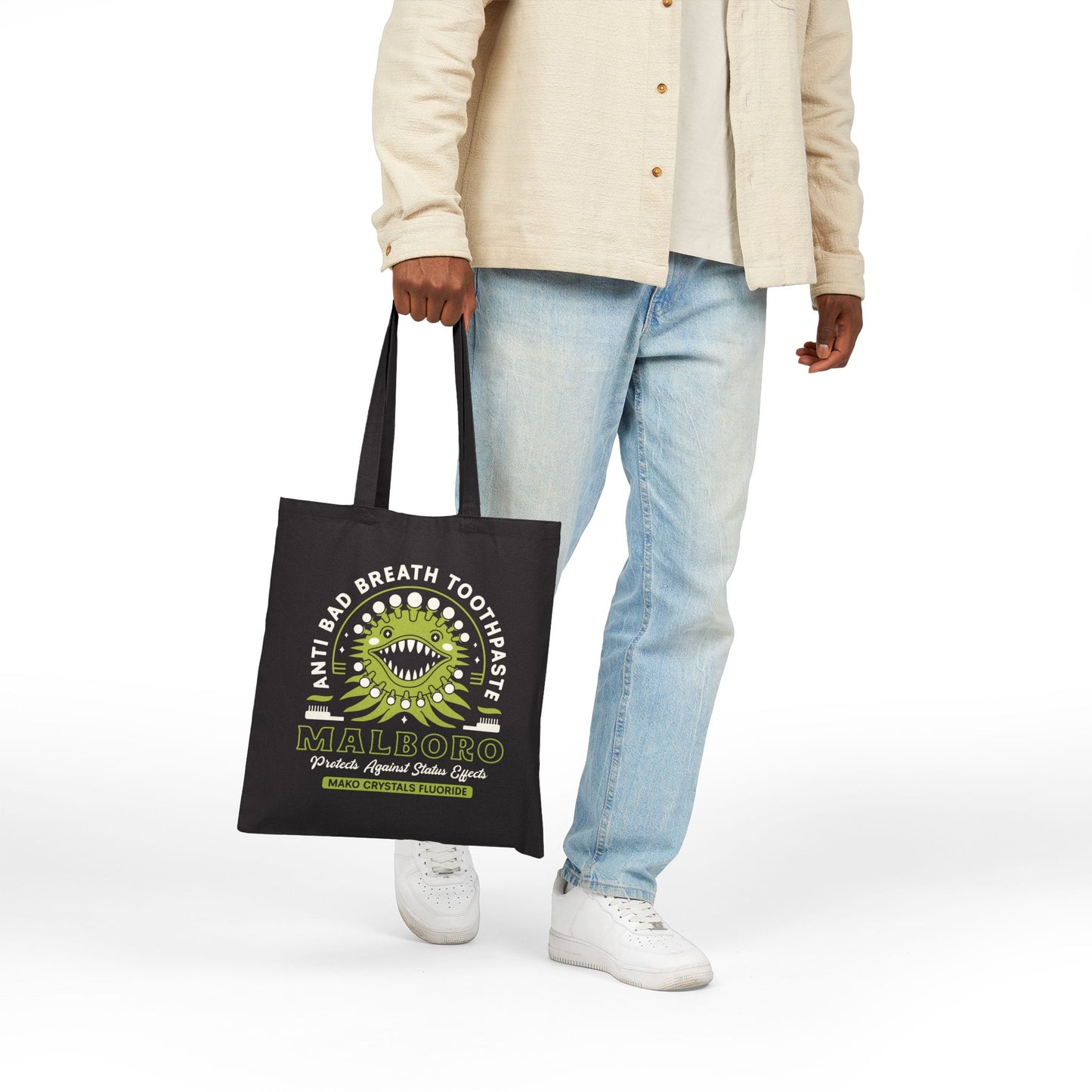 Malboro Toothpaste Emblem Cotton Canvas Tote Bag