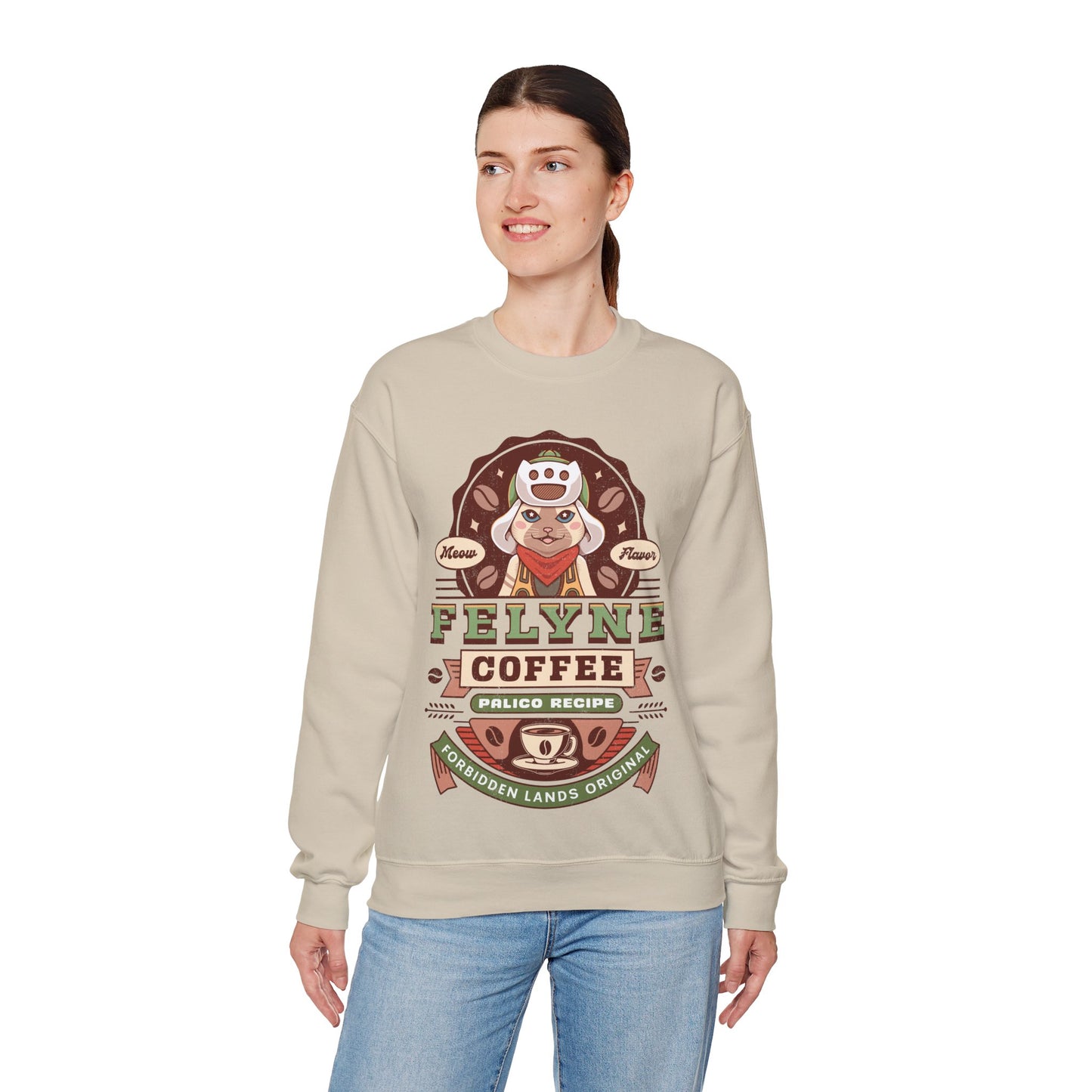 Felyne Palico Coffee Vintage Unisex Crewneck Sweatshirt