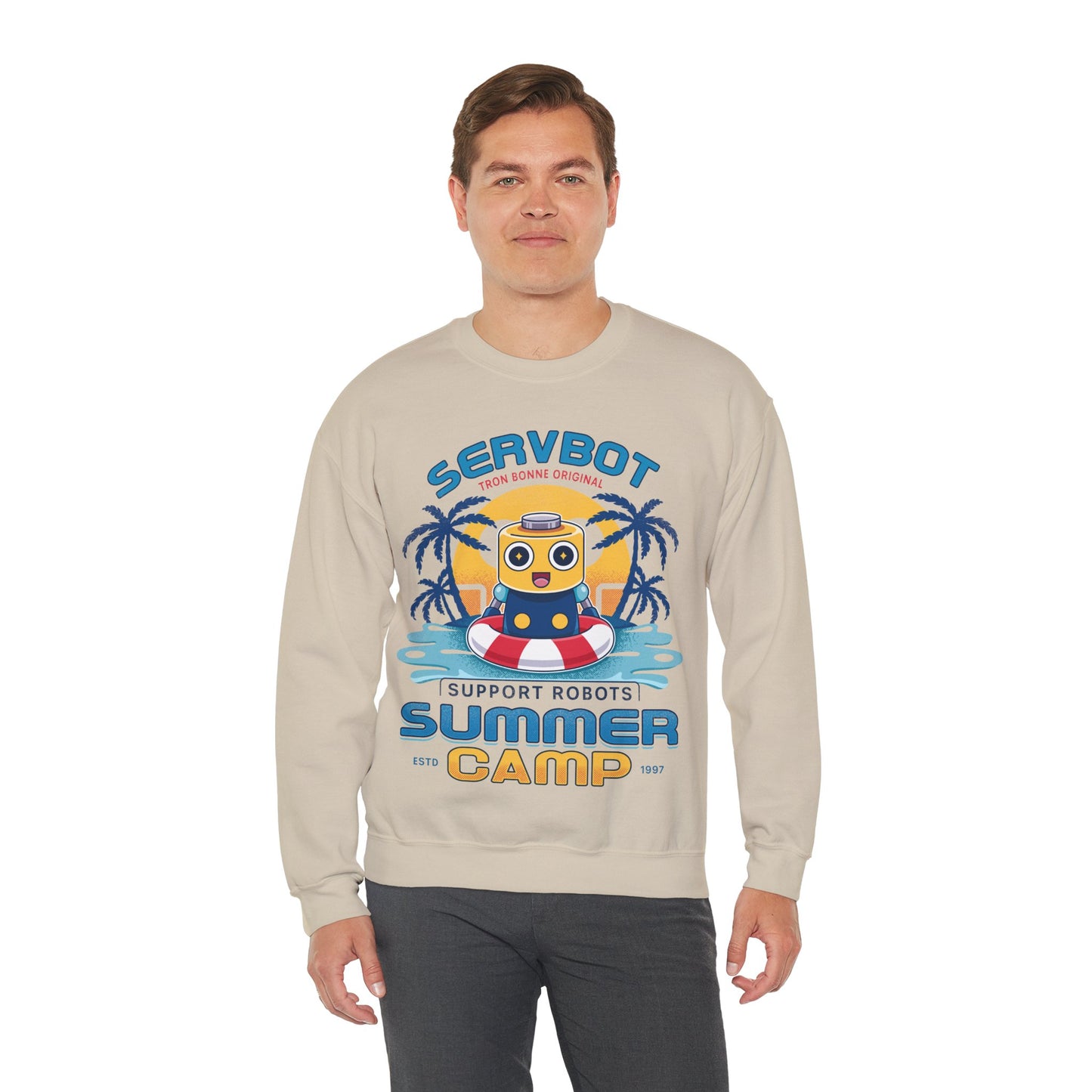 Servbot Summer Camp Vintage Crewneck Sweatshirt