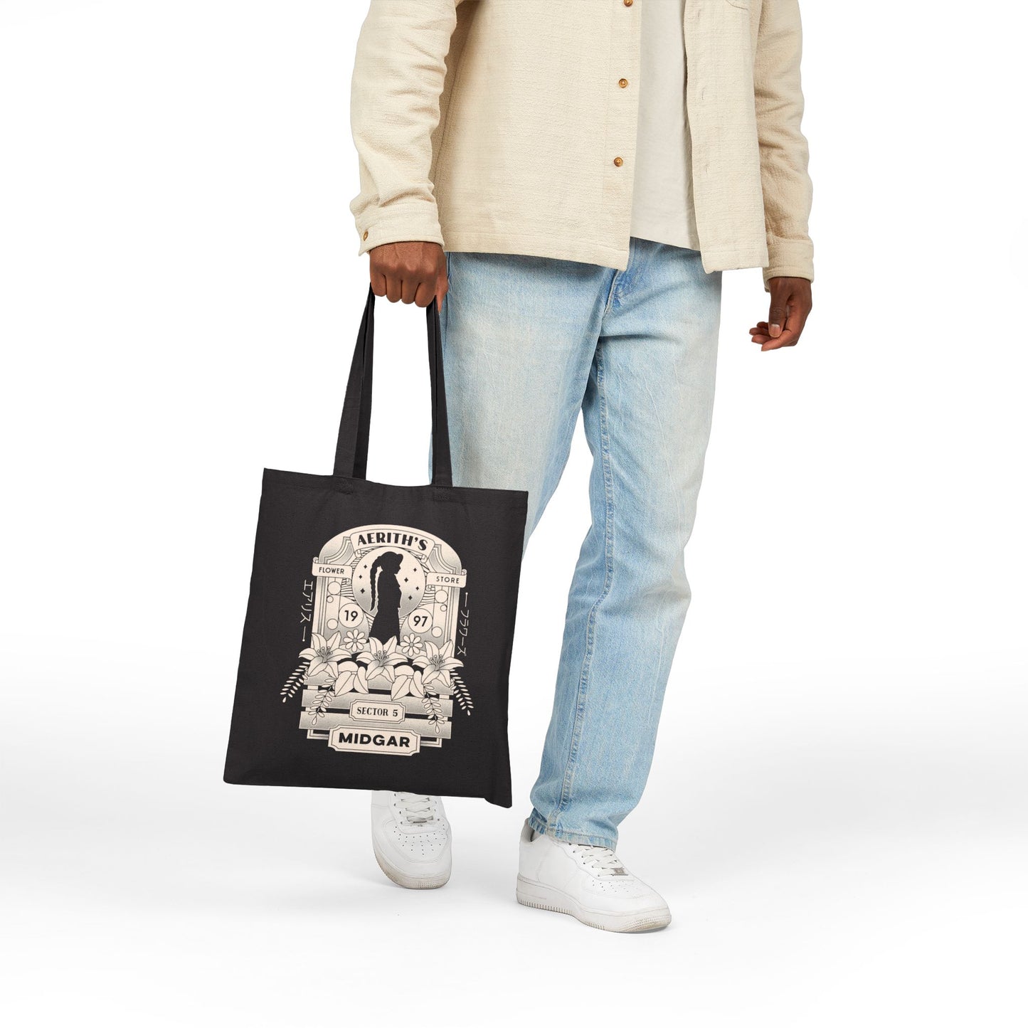 Aerith And Flowers Canvas Tote Bag