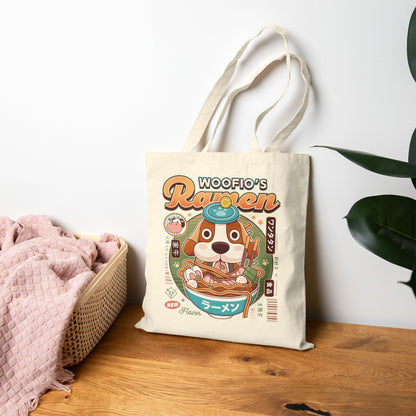 Woofio Vintage Ramen Canvas Tote Bag